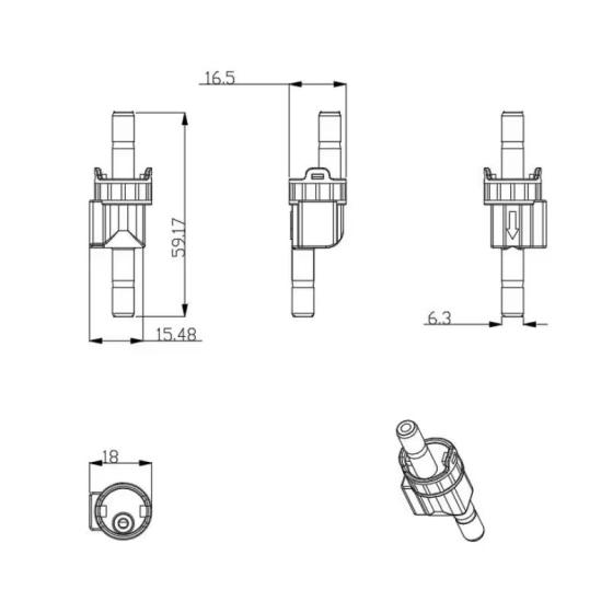 DIJIANG  ZJ-TM02 6.3mm Tube Visual Hall Effect Flowmeter Food-Grade PC Water Flow Sensor Switch 0.15-4L/min Fluid Meter Counter