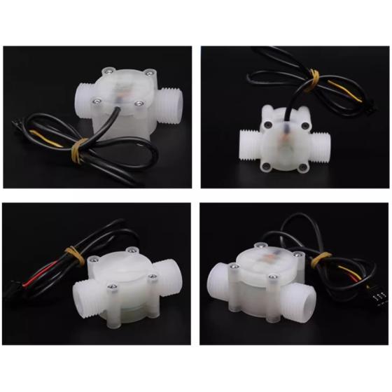 ZQ-01-8 Flow Sensor PVDF Hall Effect 1-30LPM G1/2" F=4.3Q PVDF Chemical Acid Resistant